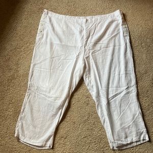 White linen wide leg pants, completely lined